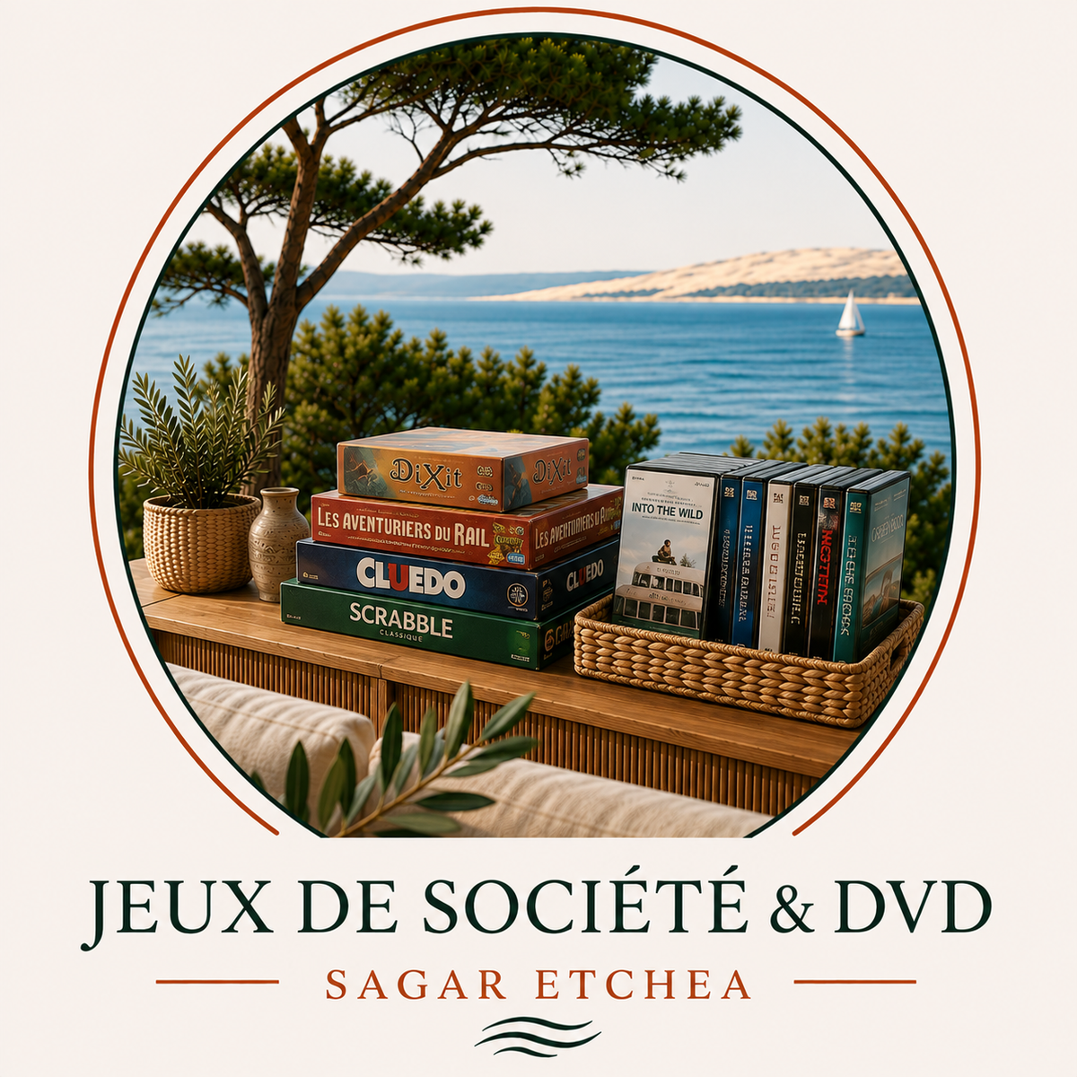 Jeux de société et DVD — équipement Villa Sagaretchea
